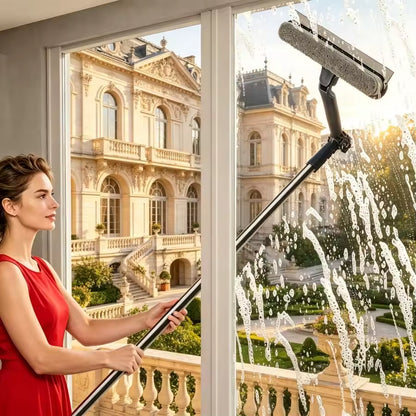 120CM Long Handle Window Cleaner – 2-in-1 Scrub & Squeegee