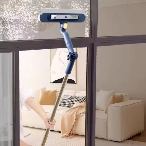 120CM Long Handle Window Cleaner – 2-in-1 Scrub & Squeegee